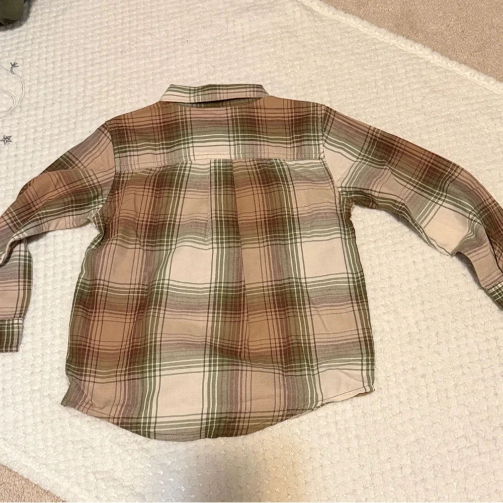 The Children's Place Green and Brown Plaid Shirt